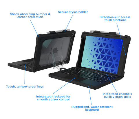 MAXCases Extreme KeyCase-T w/Smart Connector and Trackpad for iPad 7/8/9 (Non-Detachable)